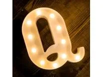Quace Marquee Alphabet Number Sign Light Hanging Table Top Decoration for Party (Alphabet Q)