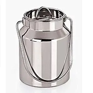 Dynore Stainless Steel Akhand Barni/Milk Can/Container/Milkcan Ghee/Oil, Milk/Butter Milk Barni - 1000 ML