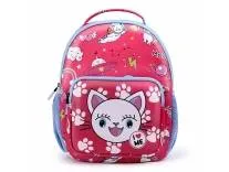 Tukzer Baggita Kids School Bag, Printed Toddler Backpack for Boys Girls, Elementary Preschool Tuition Swimming Travel Multipurpose Bag| Water-Repellent Soft Neoprene (I Love me Cat-Space)-Pink