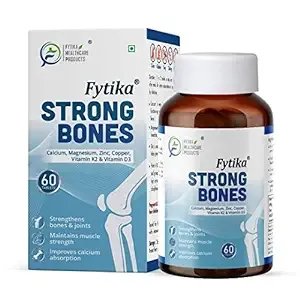 Fytika Strong Bones - 60 TABS (Pack of 1) | Calcium 1000mg + Vitamin D3 400IU Supplement with Magnesium, Zinc,Coper & Vitamin K2 for Complete Bone, Joint & Muscle Health - Women and Men Rs.222 @ Amazon