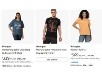 Wrangler Clothing Minimum 60% to 80% off starting From Rs.494 @ Amazon