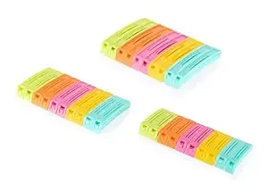 Tosaa Food Snack Bag Pouch Clip Sealer for Keeping Food Fresh for Home, Kitchen, Camping Snack Seal Sealing Bag Clips (Multi-Color) (Pack of 30)