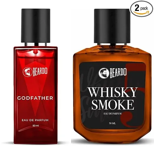 [Apply 5% Coupon] Beardo Whisky Smoke & Godfather Perfume Combo (50mlx2) Spicy, Woody - Oudh Notes & Aromatic, Spicy Notes Lasting Men's Liquid Perfume, Gift For Brother/Friends