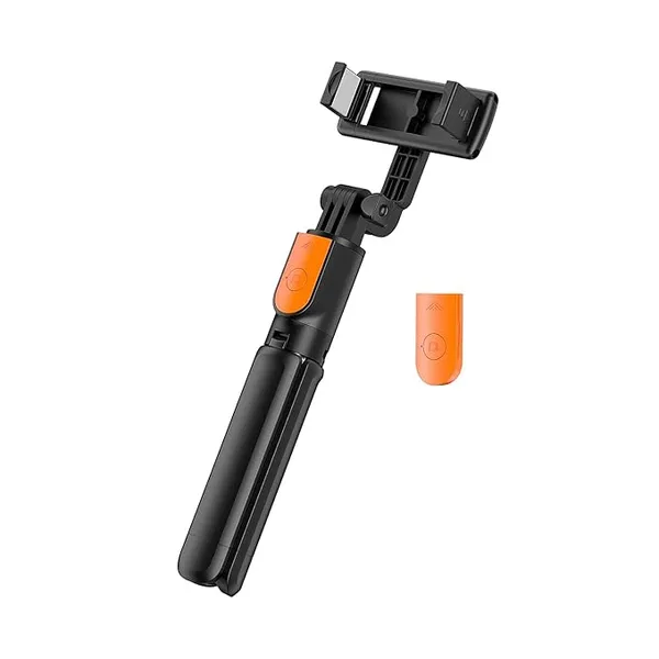 Amazon Basics Bluetooth-Enabled Extendable Selfie Stick/Tripod with Wireless Remote, 360-Degree Adjustable, Compatible with iSmartphone and Android Smart Phones (Black)