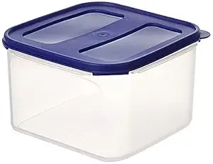 Amazon Brand - Solimo Square Modular Plastic Container, 3 Litres, Blue