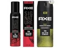 AXE Signature Intense Long Lasting No Gas Body Deodorant for Men 154ml and Pulse Long Lasting Deodorant Body Spray for Men 150ml Rs.247 @ Amazon