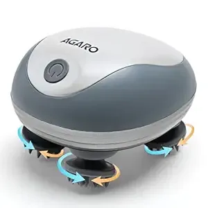 AGARO Rechargeable Scalp Massager, Stress Relief & Relaxation, Handheld & Portable, Electric Head Kneading Massager, 3 Speed Modes, IPX7 Waterproof, Head Scratcher for Hair Growth, Deep Clean, SM3675