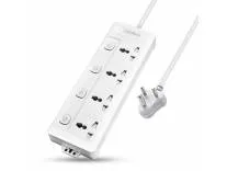 EMBOX 10A Extension Board with Individual Switch-Multi Plug Socket with 4 Sockets-Power Strip Extension with Safety Shutter and Indicator-1.8 mtr Extension Cord-2500W Rs.449 @ Amazon
