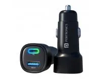Portronics Car Power 30 Dual Output Fast Car Charger with 30W Type-C PD & 30W USB, LED Indicator, Charging Adapter Compatible with Cars for iPhone & Android Smartphone, Smartwatch(Black)