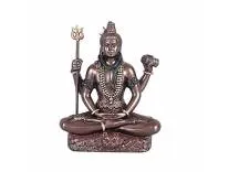 Collectible India Lord Shiva Idol Shiv Padmasana Sitting Statue | Gift Item for Home Family and Friends (3.1 Inches)