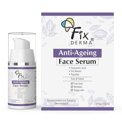 Fixderma Hyaluronic Acid Serum for Anti Ageing with Pro Retinol Serum for Face | Anti Ageing Serum for Fine Lines & Wrinkles | Face Serum for Men & Women | Face Serum for for all Skin Types - 15g Rs.344 @ Amazon