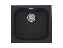 [Apply 2% Coupon] Granite Quartz Kitchen Sink (21x19x8, Midnight Black) | Topmount & Flushmount Single Bowl | UV Protected, Scratch & Heat Resistant, 10 Year Warranty | With Coupling, Pipe & Basket