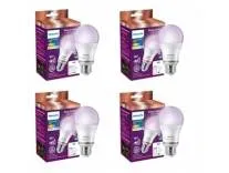 Philips Wiz Smart WI-Fi LED Bulb E27 10-Watt, 16 Million Colors, Compatible with Amazon Alexa and Google Assistant- (Pack of 4)