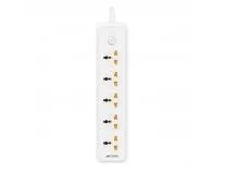 Ant Esports PS500 Power Strips with 5 Universal Socket, 3-Meter-Long Cord, 2500-Watt, Fireproof Material, Heavy Duty Cable Overload Protection, Extension Cord for Home/Office Appliances – White