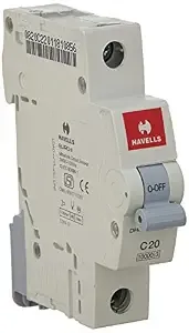 Havells DHMGCSPF020 PVC Plastic 20A MCB SP C Curve (White)