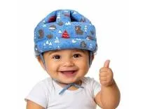 TULOO Baby Infant Toddler Helmet No Bump Safety Head Cushion Bumper Bonnet Adjustable Protective Printed Cap Child Safety Headguard for Running Walking Crawling Safety Helmet (Blue)