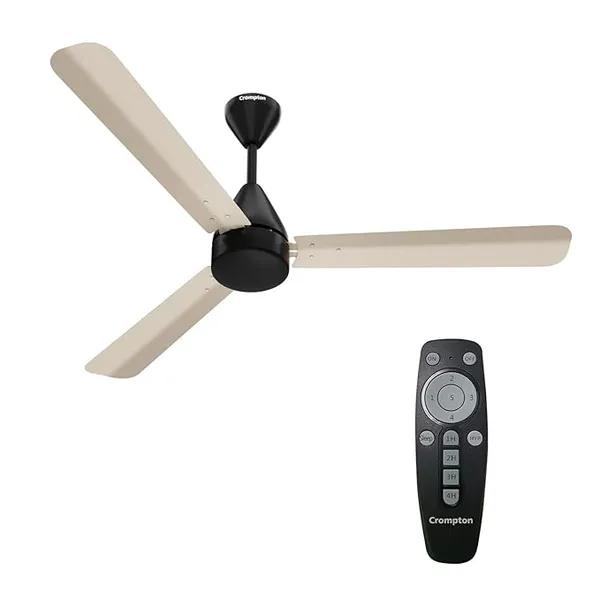 [ICICI CC] Crompton Energion Hyperjet-Boost 1200mm BLDC Ceiling Fan | Point Anywhere Remote | BEE 5 Star Rated Energy Efficient | Superior Air Delivery | Anti-Rust | 2 Year Manufacturer Warranty | Ivory Black