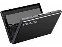 Storite 6 Slots RFID Protected Card Holder -Shiny Black