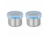 STEELLOCK Stainless Steel Airtight Container| Leak Proof Tiffin Lunch & Storage Boxes | SL-1300-set of 3, 250ml each, Blue