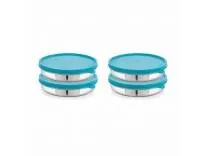 STEELLOCK Stainless Steel Airtight Container | Leak Proof Container/Storage/Lunch Box with Lid | BPA Free, Durable & Rust-Proof | SL-41-set of 4, 550ml each, Turquoise