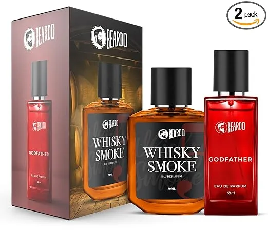 [Apply 5% Coupon] BEARDO Whisky Smoke & Godfather Perfume Giftset for Man (50 Ml X 2)|Spicy, Woody & Aromatic|Long Lasting Fragrance |Perfume for Men |Premium Perfume | Giftset for Men