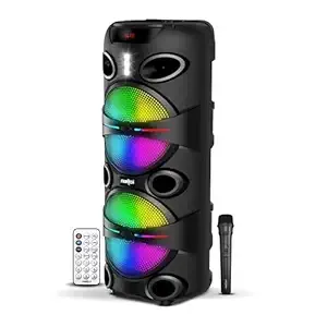 [HDFC CC] FRONTECH Groove Multimedia Wireless Trolley Speaker - 24W Output, Bluetooth 5.0, LED Display, Disco Light, Wheels, Handle - (SW-0179, Black)