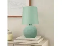 Homesake® Bedside Ceramic Incandescent Table Lamp,Classic Desk Lamp for Living Room Bedroom,Farmhouse Nightstand Lamps Round with Fabric Shade(Mint Green)