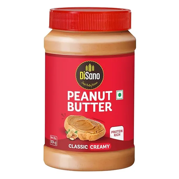 DiSano Classic Peanut Butter Creamy, 924g, 25g Protein, Roasted Peanuts, Trans Fat Free, Gluten Free, Ideal for Pre & Post-Workout, Healthy Spread for Breakfast & Snacking