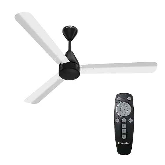 [Apply 5% Coupon] Crompton Energion Hyperjet 1200mm BLDC Ceiling Fan | Point Anywhere Remote Control | BEE 5 Star Rated Energy Efficient | Superior Air Delivery | Anti-Rust | 2 Year Manufacturer Warranty | White Black