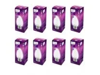 PHILIPS 4-watt Filament Candle LED Bulb | Diffused Candle Bulb for Home & Decoration | Bulb Base: E27, Warm White | Pack of 8