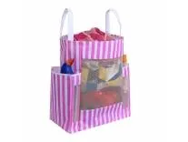 PrettyKrafts 45 L Non Woven Stripe Rectangular Foldable Laundry Bag With Side Pockets & Reinforced Carry Handle, Collapsible Cloth Storage Basket for College Dorm, Travel (44x26x52cm, Pink, Set of 1) Rs.94 @ Amazon
