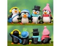 SATYAM KRAFT 1 Set (4 Pcs) Cute Penguin Miniature Figurines Showpiece | Gift for Him/Her, Return Gift, Home Decor, Table, Car Dashboard, Valentine Decoration Item (Multicolor) Rs.263 @ Amazon