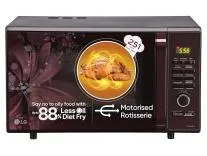 [Apay ICICI CC] LG 28 L Convection Microwave Oven (MC2886BRUM, Black, 360° Motorised Rotisserie for Bar-be-queing, Diet Fry, Ghee in 12Mins, 251 Auto Cook Menu, Stainless steel cavity & Health Plus Menu)