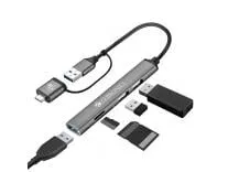 ZEBRONICS TA200UC PRO, Type C Multiport Hub, Aluminum Body, Sleek Design, USB/Type C - USB 3.0 | mSD | SD | 3 x USB