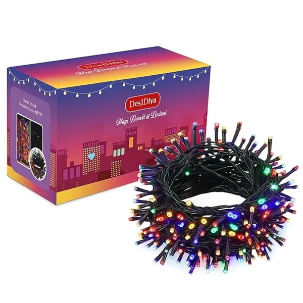 Desidiya ® Plastic 10 Meter LED Decorative String Fairy Rice Lights for Home Decoration Indoor and Outdoor Decoration Lights, Festival, Party, Garden, Wedding (Multicolor)(Pack of 1)