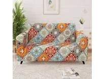 Story@Home Sofa Cover 2 Seater | Elastic Sofa Cover | Polyester Sofa Cover | Orange | Motif Design Sofa Cover, Antislip Sofa Cover for Living Room | Stylish for Aesthetic Home Furnishing Rs.595 @ Amazon