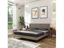 [HDFC CC] Royaloak Meadow Upholstered Queen Bed | Velvet Upholstery Fabric | Diamond Tufting Design | Strong & Durable Bed | Modern Design Queen Size Bed