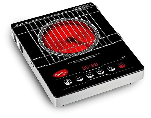 Pigeon by Stovekraft Infrared Cook & Grill 2000W Cooktop | Works with ALL Cookware (Non-Induction Too!) | Tandoor Grill Function | Touch Control | Timer | Auto Shut-Off | BIS | 2 Year Warranty | Black Rs.2263 @ Amazon