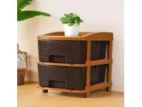 Kuber Industries 2-Layer & 19 Ltr Plastic Drawer Storage Organiser | Modular Kitchen & Toy Organizer For Kids Room | Chocolate Brown