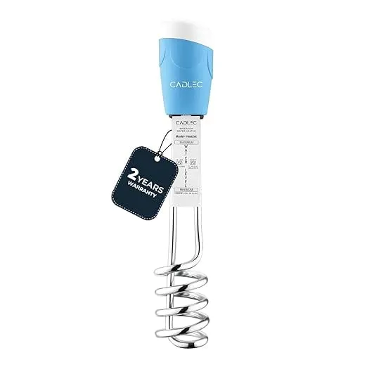 CADLEC HeatJet 1500W Immersion Rod Water Heater | Shockproof Body, Fast Heating, Waterproof Protection & Bucket Holder | ISI Certified | 2-Year Warranty
