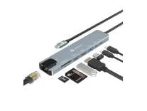 Portronics Mport 8 USB-C USB Hub/Docking Station(8-in-1) with 4K 30Hz HDMI, 100 Mbps Ethernet, USB 3.0, microSD/SD Card Reader, Type-C Data, PD Charging, USB 2.0, Type-C Plug for Laptop, Mac, PC