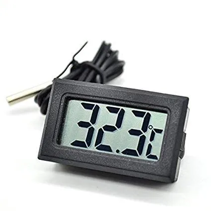 sigma Plastic Instruments Indoor Outdoor Portable Pocket Type Temperature Meter Digital Mini Thermometer with Sensor For Room Temperature/Fridges, Colour May Vary