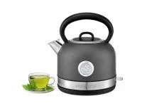 [HDFC CC] Hafele Dome Plus 2200W, 240V Electric Stainless Steel Kettle with Spout Cover with Analogue Temperature Display, Detachable Micro-Mesh Filter for Lime Scale Filtering, Easy Cleaning (1.7 L) (Grey)