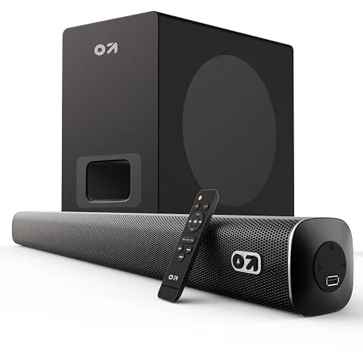 GOBOULT X120 2.1 Channel Bluetooth Soundbar with BoomX Subwoofer, 120-Watt Output Surround Sound, EQ Modes, Remote Accessibility, USB/HDMI/AUX & Optical Fiber Connectivity Sound bar (Black)