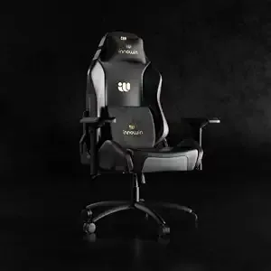 [Coupon + ICICI/AXIS Card Offer ] INNOWIN Blaze Ultimate Ergonomic Multi-Functional Gaming Chair with 4D Adjustable Arms and 180° Tilt Butterfly Mechanism with PU Leather Headrest & Lumbar Support (Black and Gold)| 3 Years Warranty