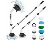 [Apply ₹885 Coupon] Curvescape Electric Spin Scrubber Rechargeable Cleaning Brush, Cordless & Portable Power Kit with Replaceable Brush Heads for Cleaning Tile, Sink, Window, Floor, Tub, Car (7 in 1), White Rs.1099 @ Amazon