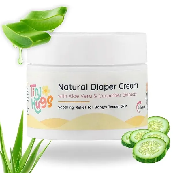 Diaper Rash Cream for Babies with Natural Aloe Vera & Cucumber Extracts | Soothing Relief for Tender Skin | 50g