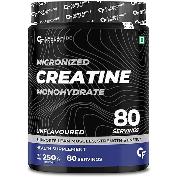 Carbamide Forte Creatine Powder | Creatine Mono Hydrate | Micronized Creatine Monohydrate 250g Unflavoured for Lean Muscle, Strength & Energy | Gym Supplements For Men - 250g