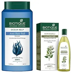 Biotique Bio Kelp Protein Shampoo for Falling Hair Intensive Hair Regrowth Treatment, 340ml & Biotique Bio Bhringraj Oil,100 ml Rs.275 @ Amazon