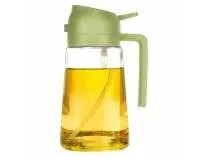 TrendPlain 16oz/470ml Olive Oil Sprayer for Cooking - 2 in 1 Olive Oil Dispenser for Kitchen Gadgets, Air Fryer, Salad, and BBQ - Green, Glass